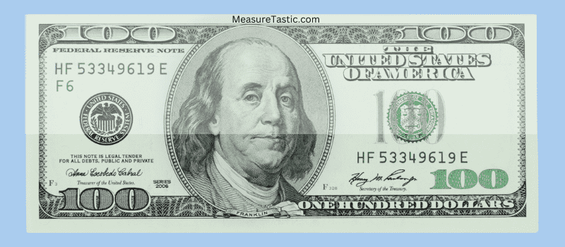 12 Common Things that are 3 Inches Long-Folded US Dollar Bill